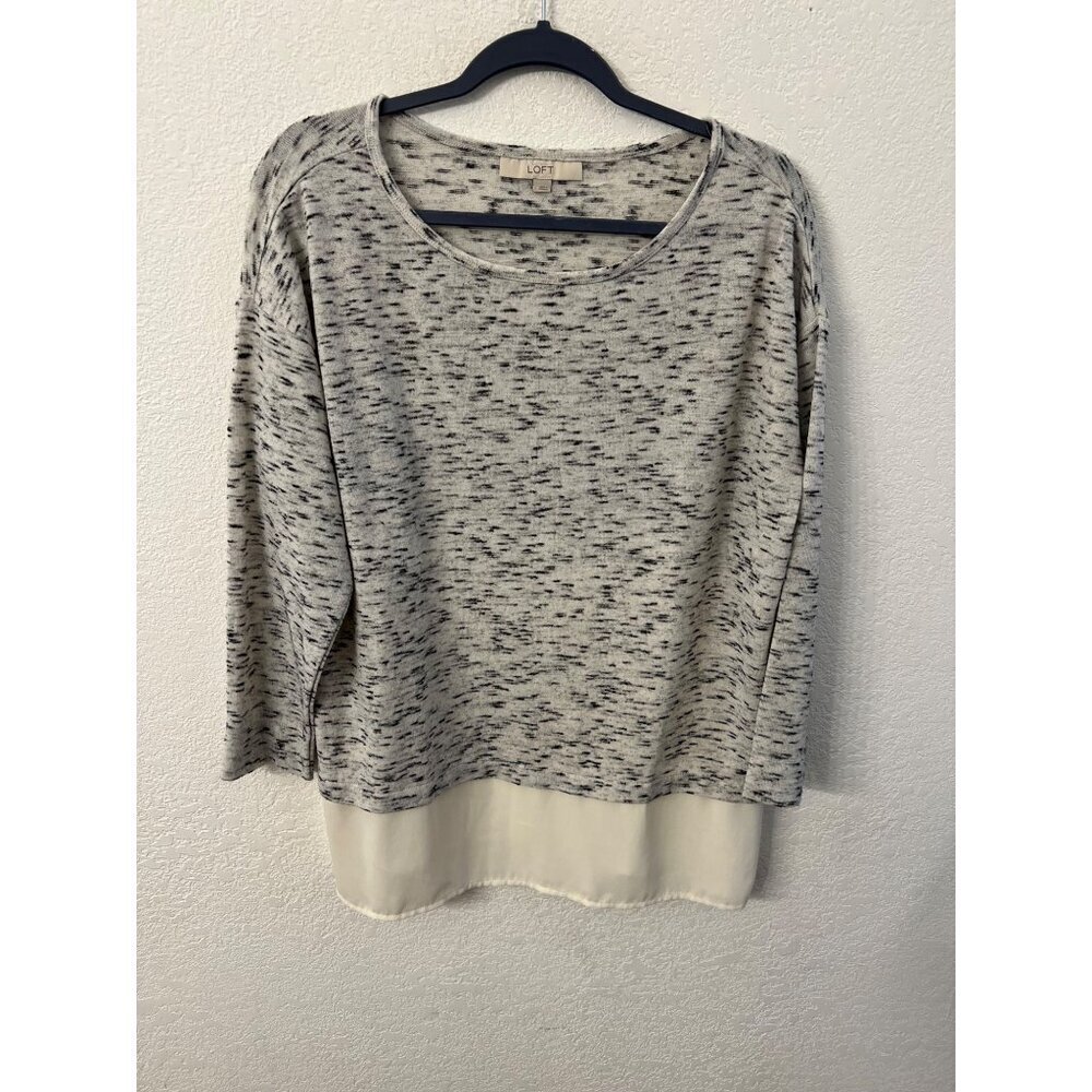 Loft layered look heather color blouse women size large